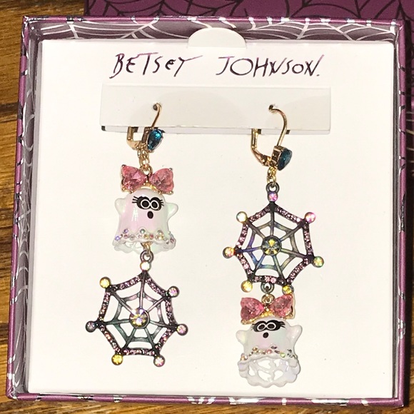 Betsey Johnson Jewelry - Betsey Johnson Boo Halloween ghost earrings NEW